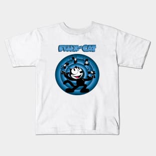 Felix the Cat Juggling Mice Felix Cat Cartoon Is Old School Retro Style Kids T-Shirt